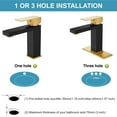 thumbnail image 2 of Bathroom Faucet 1 Hole, Single Handle Stainless Steel Bathroom Sink Faucet, Modern Vanity Faucets with Deck Plate,Water Supply Hoses and Pop Up Drain,Matte Black and Brushed Gold Plate, 2 of 18