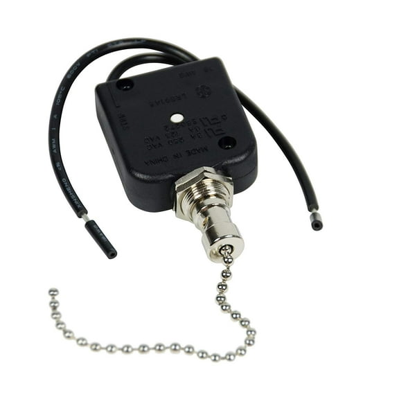 Gardner Bender GSW-35 Electrical All Angle Pull Chain Switch, SPST, ON-OFF, 6 A/125V AC, 6 inch Wire Terminal