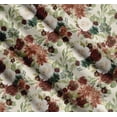 thumbnail image 3 of Soimoi White Cotton Poplin Fabric Leaves & Peony Floral Printed Fabric 1 Yard 42 Inch Wide, 3 of 7