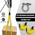 thumbnail image 4 of Upgraded Rope Hoist Pulley System, 4400LBS Block and Tackle with 304 Stainless Steel Shackle 2PCS Lift Sling, 8:1 Power 65ft Heavy Duty Pulley Block for Lifting Garage Warehouses Building, 4 of 6