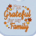 thumbnail image 4 of Inktastic I'm Grateful for My Family in Orange with Fall Leaves Boys or Girls Baby Bib, 4 of 4