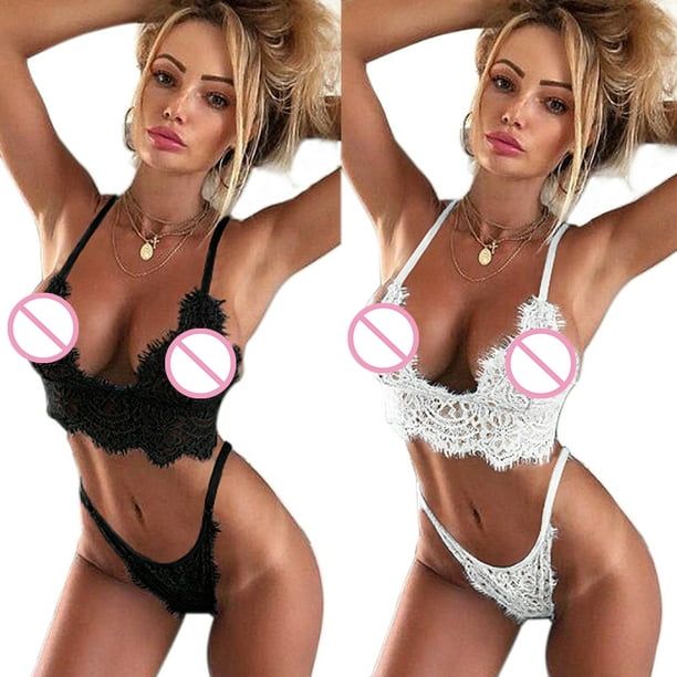 Womens Lingerie Sexy Bra G-string Thong Robe Dress Ladies Lace