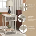 thumbnail image 6 of VENTOPYR Vintage Nightstand with Storage Drawer,2-Tier Light Grey MDF Bedside Table for Small Spaces, 6 of 7