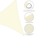 thumbnail image 4 of Yescom 20Ft 97% UV Block Triangle Sun Shade Sail Outdoor Patio Pool Garden Yard Lawn Carport Awning Canopy Off White, 4 of 10