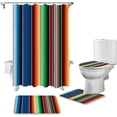 thumbnail image 2 of FMSHPON Theme 4 Piece Bathroom Set Shower Curtain Bath Rug Contour Mat and Toilet Lid Cover, 2 of 8