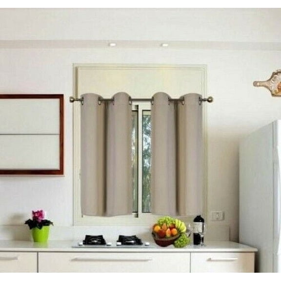 (K54) Taupe 1 Panel Grommets Window Curtain Blackout Unlined Size 28" Wide X 54" Length