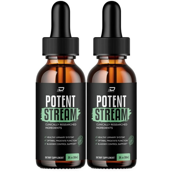 (2 Pack) Potent Stream Drops for Prostate Health - Bladder Urinating Issues - Potent Stream Supplement, Maximum Strength Potent Streame Droppers, 2024 New Improved Formulation (2 Month Supply)