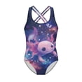 thumbnail image 4 of Uorisanigo Swimsuits for Girls Size 5-6 One Piece Quick Dry Swimming Training Bathing Suit for Kids Swimwear Summer Beach Vacation, Kawaii Axolotl, 4 of 7