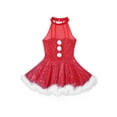 thumbnail image 4 of iEFiEL Girls Christmas Snowman Costume Velvet Puff Sleeves Ballet Tutu Dress Leotard Red 8, 4 of 7