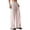 Pink Casual Pants, variant on Miluxas Women's Striped Drawstring Wide Leg Pants Elastic High Waist Loose Casual Trousers with Pockets Soft Breathable Daily Outings Pants White