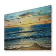 thumbnail image 2 of Designart 'Sunrise Glow On The Ocean Waves I' Nautical & Coastal Print on Natural Pine Wood, 2 of 5