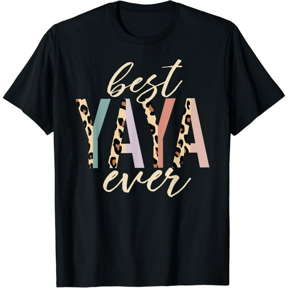 Best Yaya Ever Gifts Leopard Print Mothers Day T-Shirt