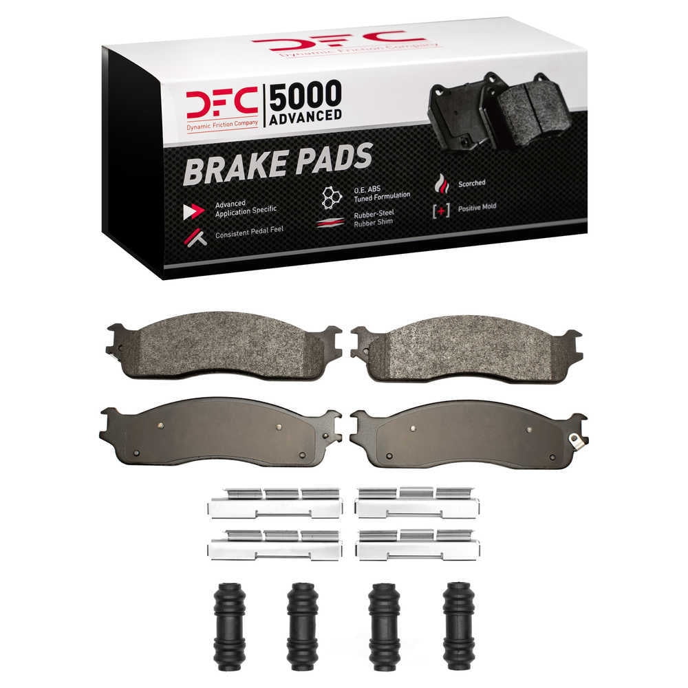 Dynamic Friction Company 1551-0965-01 DFC 5000 Advanced Brake Pads - Semi Metallic and Hardware Kit