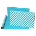 thumbnail image 3 of American Greetings 30 in. Teal Reversible Wrapping Paper, Solid & Checkered Patterns (1-Roll, 20 Sq. ft.), 3 of 5