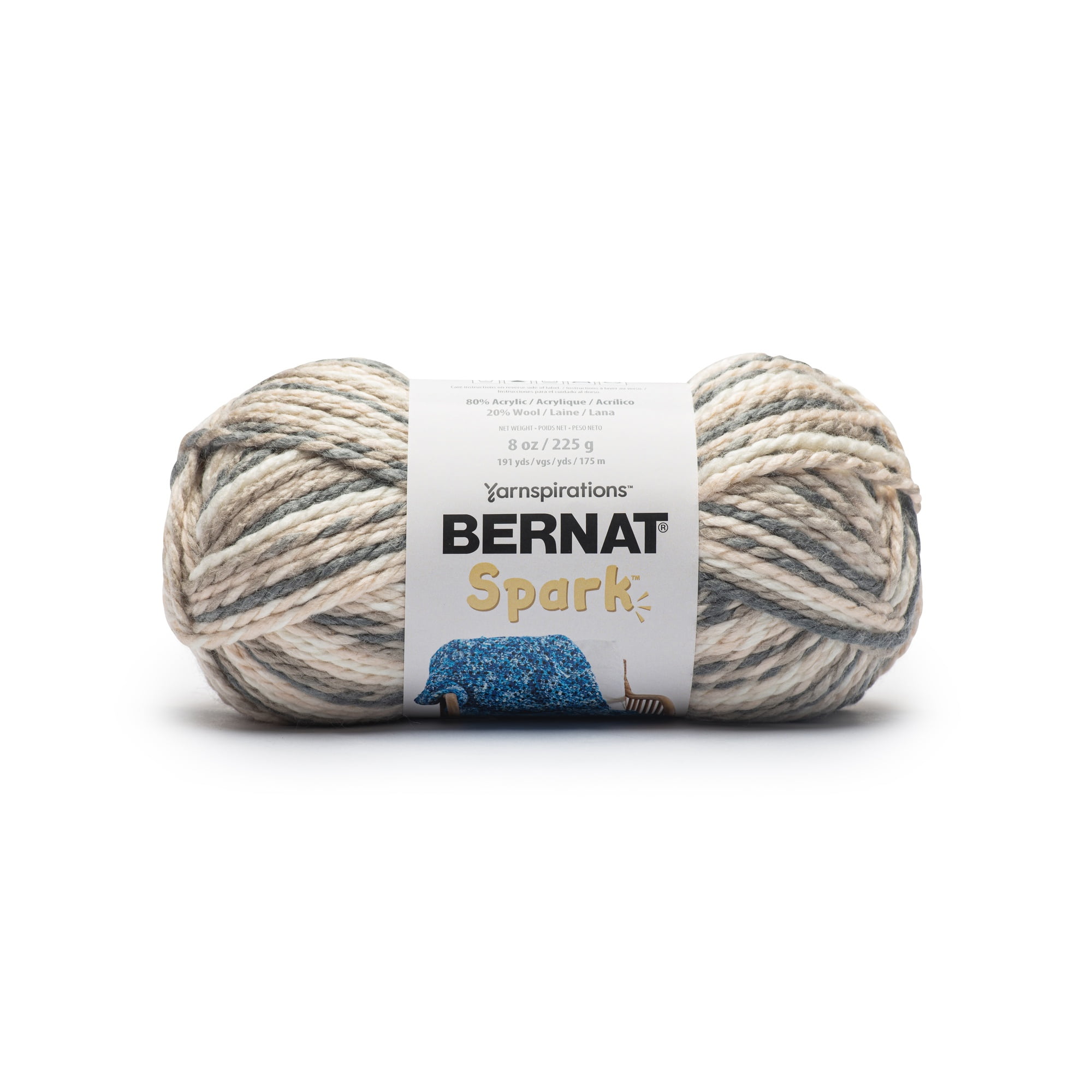 Bernat® Spark™ #5 Bulky Blend Yarn, Linen 8oz/225g 191 Yards
