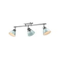 thumbnail image 3 of Golden Lighting-3602-3SF CH-SF-Duncan - Three Light Semi-Flush Mount Track Light Seafoam Glass, 3 of 3