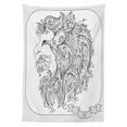 thumbnail image 3 of Ambesonne Astrology Tablecloth Rectangular Table Cover, Zodiac Leo Lion Sign, 52"x70", Black White, 3 of 4