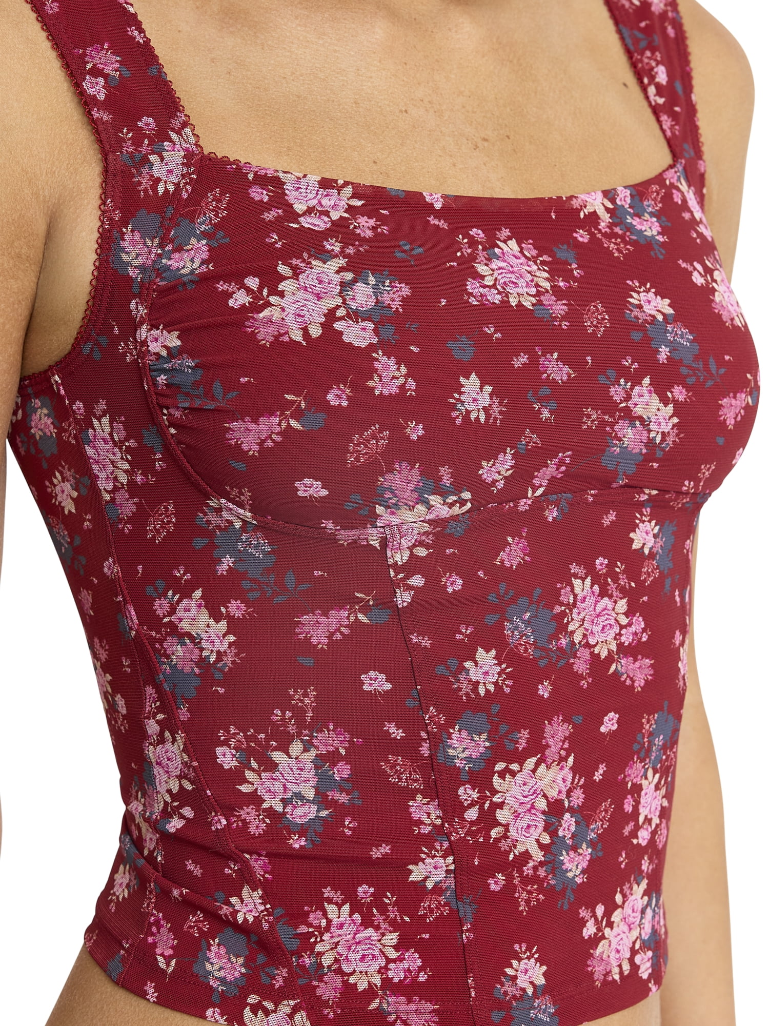 Mills by Millie Bobby Brown Women's Ruched Mesh Longline Bra, Sizes XS-XXXL
