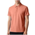 thumbnail image 3 of Summer T Shirts for Men Plus Size Big & Tall Casual Loose Solid Color Button-up V-Neck Turndown Collar Short Sleeve Tops Lougnewear for Mens M-5XL under $7, 3 of 7