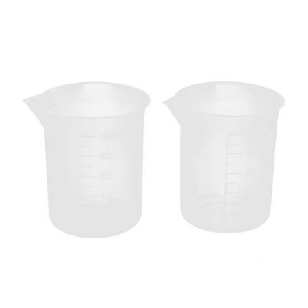 

for 2 Clear Graduated 100mL Measuring Cup Beaker Lab Pcs Glass&Bottle