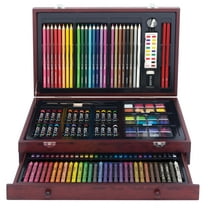Art 101 Doodle and Color 142 Piece Beginners Art Set in a Wood Carrying Case for Children
