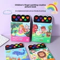 thumbnail image 6 of Finger Painting Book Set for Kids Ages 3+ - Washable Mess-Free Fingerprint Art Kit with 4 Themes (Farm/Ocean/Animal/Princess), 6 Colors Non-Toxic Ink, Preschool Educational Craft Toy, 6 of 7