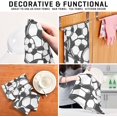 thumbnail image 6 of Kitchen Towels Black White Football Pattern Cleaning Towel Absorbent Hand Towels Tea Towels for Home Restaurant Dish Clean 28" x 18", 4PCS, 6 of 6