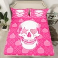 thumbnail image 2 of jejeloiu Halloween Skull Bed Sheets,Skeleton Pumpkin King Sheets,Pink Sequin Print Sheet Set For Girls,Super Cozy Room Decor,4 Pieces, 2 of 7