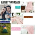 thumbnail image 4 of PiccoCasa Cotton Throw Blanket Cable Knit Decorative Blanket, Pink 50"x60", 4 of 7