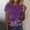 Purple, variant on Qulqfy T Shirts for Women Graphic Short Sleeve Fitted Crew Neck Shirts Casual Tops Holiday Womens Tops L