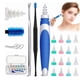 thumbnail image 5 of Removedor de cera de oídos en espiral, kit profesional de eliminación de cera de oídos suave y flexible con 16 puntas de repuesto para niños y adultos, color azul, 5 of 13