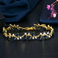 thumbnail image 6 of Elegant Royal Blue Yellow Gold Cubic Zirconia Leaf Rhinestone Bracelet for Women, 6 of 9