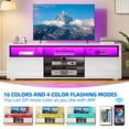 Dextrus High Gloss LED TV Stand for 75" TV, White Entertainment Center with Storage for Living Room