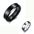 thumbnail image 3 of 6mm Tungsten Carbide Black/Silver Wedding Band Mens High Polished Ring Size 7-12, 3 of 6