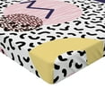 thumbnail image 2 of Ambesonne Vintage Fitted Sheet 2 Pcs Set, Retro Geometric Shapes, Full, Navy Yellow Pink, 2 of 3