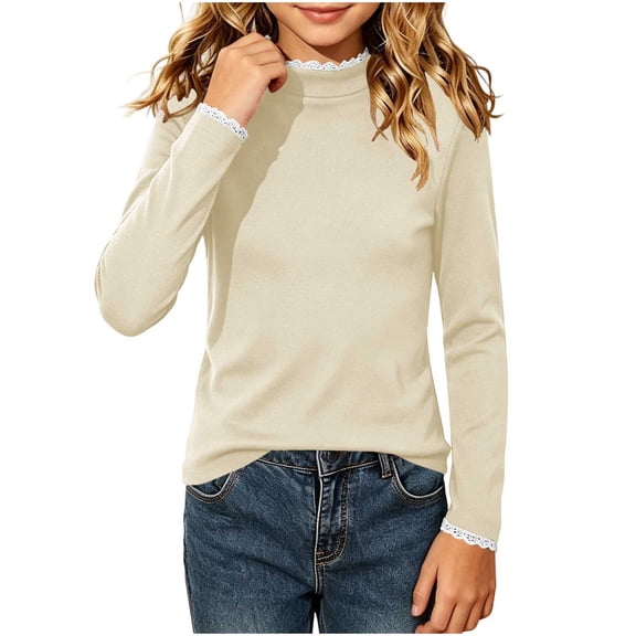 Dagugfen Sweaters for Teens Loose Fitted Regular Fitted Stretchy Breathable Casual Daily Wear Sweaters for Boys Girls(10-11 Years,Beige)