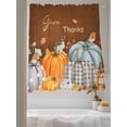 thumbnail image 3 of Sheer Curtains 63 inches Long, Pumpkin Thanksgiving Fall Bird Give Thanks Brown Light Filtering Sheer Window Curtains Rod Pocket Voile Drapes for Bedroom Living Room, 52"W x 63"L 2 Panels, 3 of 7