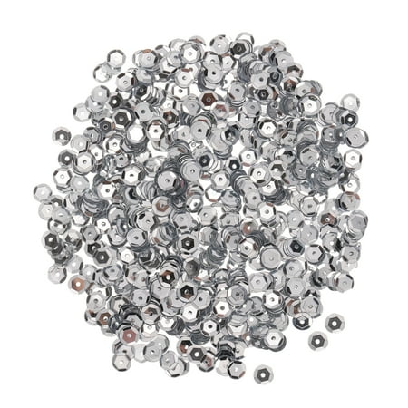 Uxcell Loose Sequins Silver Backed Sequins 2400Pcs Cup Sequins Embroidery Sequins for Crafts Sewing Silver