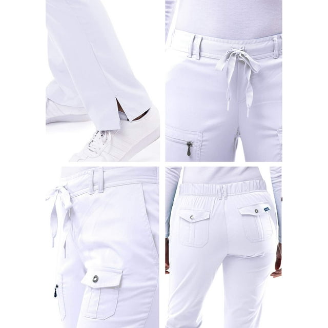 Adar Pro Sarraus pour Femmes - Pantalon de Sarrau Yoga à Jambe Étroite - P4100T - Étain - 3X