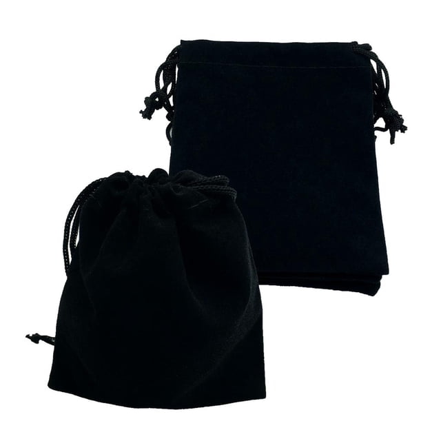 Bolsa de joyería de terciopelo Yotijar con Cordón 50 Unids Negro