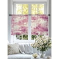 thumbnail image 4 of Pink Ombre Sheer Curtains 45 Inch Length 2 Panels Set - Light Filtering Window Treatments, Gradient Abstract Art Vintage Rod Pocket Semi Curtains for Living Room/Bedroom/Kitchen Décor, 104"W x 45"L, 4 of 7