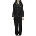 thumbnail image 2 of Up to 65% off Pitauce Pajama Set for Women 2 Piece Casual Loose Solid Color Long Sleeve Tops Pants Soft Button Down Loungewear Set Sleepwear, 2 of 3
