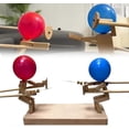 thumbnail image 1 of 2 Players Balloon Bamboo Man Battle - Handmade Wooden Fencing Puppets For Thrilling 2 Player Battles - Fast-paced Balloon Fight Party Game, 1 of 5
