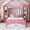 White+Pink, variant on Harper & Bright Designs Twin Size Castle Platform Bed with Bookcase, Wooden Storage Bed Frame for Girls, Platform Beds with Shelves Slats Support for Kids Bedroom, White + Pink
