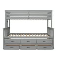 thumbnail image 6 of Twin-Over-Full Bunk Bed with Twin size Trundle , Separable Bunk Bed with Drawers for Bedroom - Gray, 6 of 13