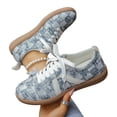thumbnail image 3 of HTHLVMD Retro Low Top Trainers, Lightweight Daily Shoes, Women Classic Retro Gum Sole Fashion Sneakers Casual Tennis Skate Shoe Genuine Leather Walking Footwear Anti Slip Trainers, Light Blue 5.5, 3 of 6