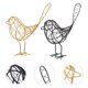 thumbnail image 4 of 2 PCS Hierro Arte Aves Forma de escritorio Decoración de escritorio Ornamento creativo para el hogar, 4 of 7