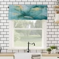thumbnail image 4 of Valances for Windows Green Marble Abstract Modern Art Green Gradient Waves Valance Rod Pocket Window Treatments Curtains for Kitchen Small Windows Living Room Bedroom Bathroom, 54"x18", 4 of 7