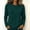 Army Green, variant on Women Crew Neck Long Sleeve Cotton Top Solid Color Casual Basic Tee for Daily Wear