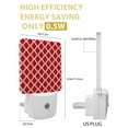 thumbnail image 3 of Night Lights Auto Sensor Red Moroccan Stripes Plug-in LED Nightlights Lamp Dusk to Dawn for Living Room, Bedroom, Bathroom, Hallway, Stairways Home Wall Decor, Geometric Floral Night Light, 3 of 9